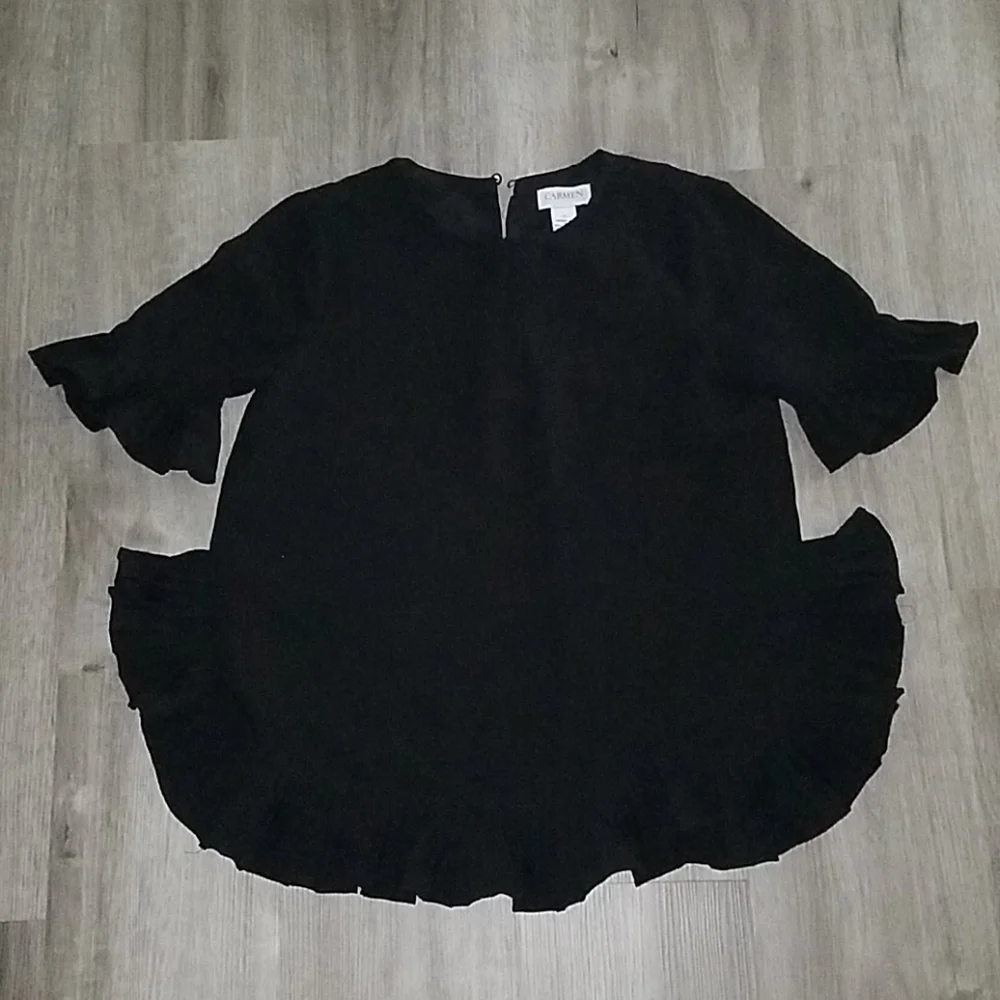 Carmen Marc Valvo NWOT Pleated Blouse - Picture 4 of 13